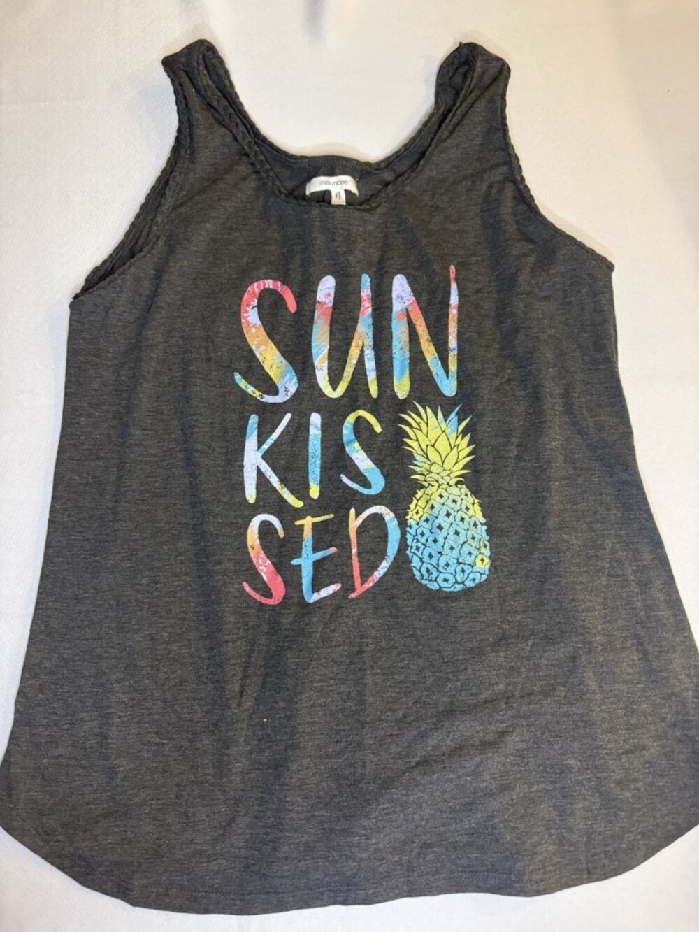 Maurices Women's Blouse Gray Pullover Tank Top Classic Size M "Sun Kissed"